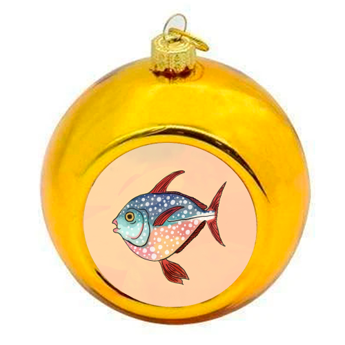 Fish Illustration - colourful christmas bauble by The Queer Store