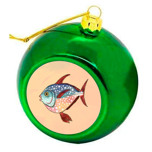 Fish Illustration - colourful christmas bauble by The Queer Store