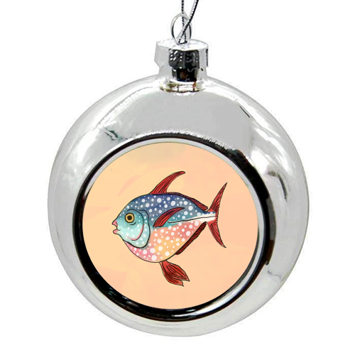 Fish Illustration - colourful christmas bauble by The Queer Store