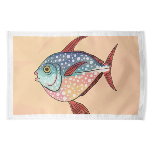 Fish Illustration - funny tea towel by The Queer Store