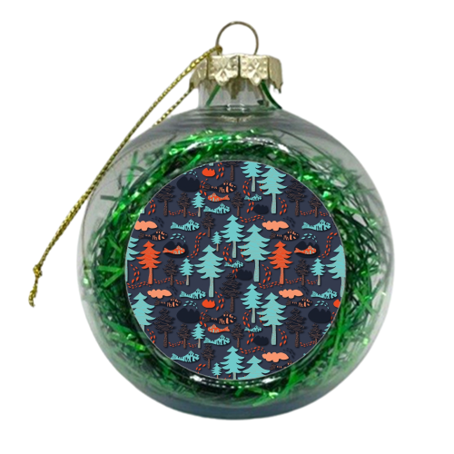 Fishes in the wood - xmas bauble by Elena Mileva-Krasteva