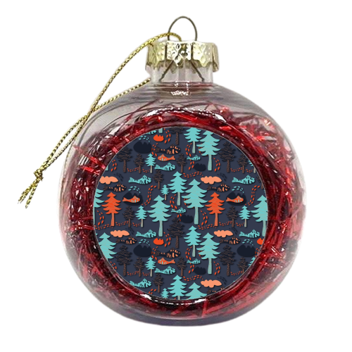 Fishes in the wood - xmas bauble by Elena Mileva-Krasteva