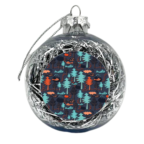 Fishes in the wood - xmas bauble by Elena Mileva-Krasteva