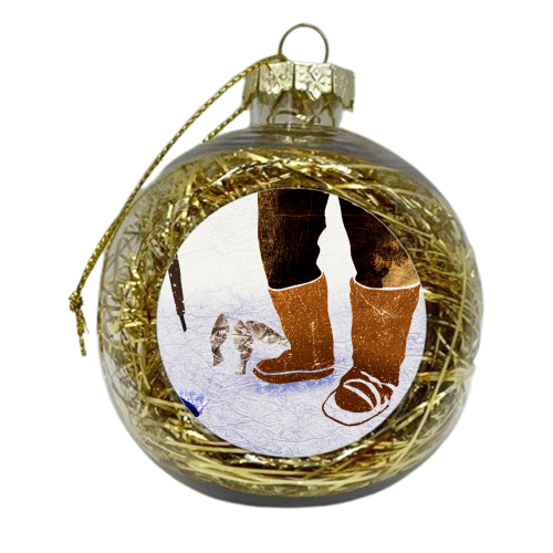 Fishing - xmas bauble by Stag Prints