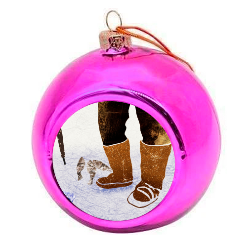 Fishing - colourful christmas bauble by Stag Prints