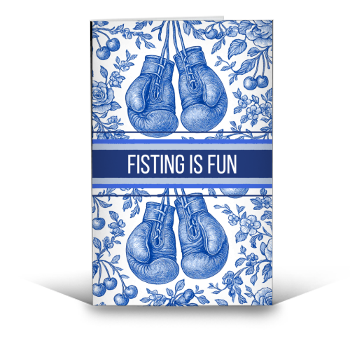 Fisting is fun - funny greeting card by Lilly Rose