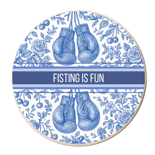Fisting is fun - personalised beer coaster by Lilly Rose