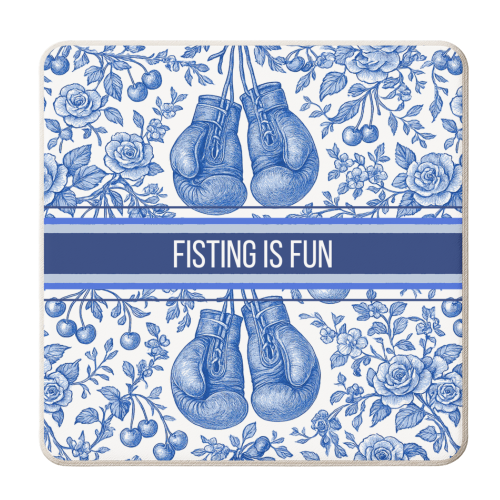 Fisting is fun - personalised beer coaster by Lilly Rose