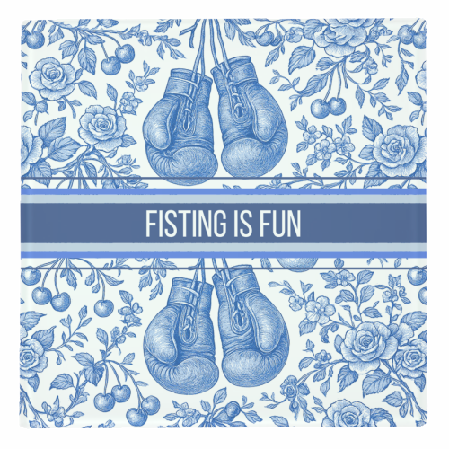 Fisting is fun - personalised beer coaster by Lilly Rose