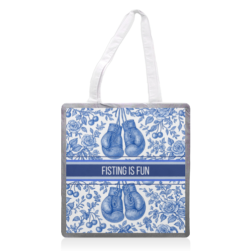 Fisting is fun - printed canvas tote bag by Lilly Rose