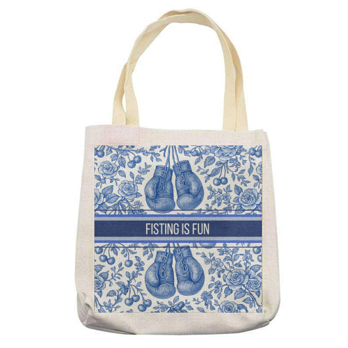 Fisting is fun - printed canvas tote bag by Lilly Rose