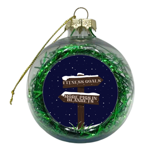 Fitness vs Pigs in Blankets - xmas bauble by Pink and Pip