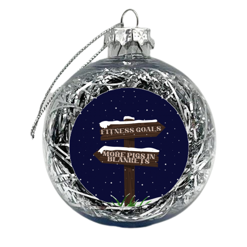 Fitness vs Pigs in Blankets - xmas bauble by Pink and Pip