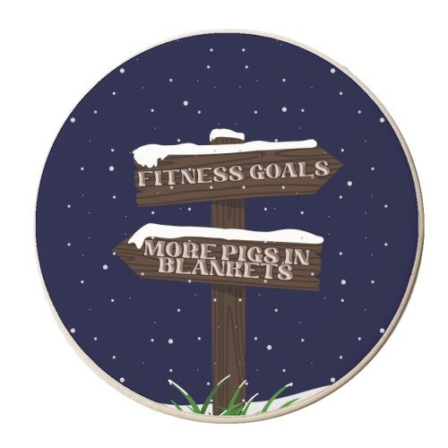 Fitness vs Pigs in Blankets - personalised beer coaster by Pink and Pip