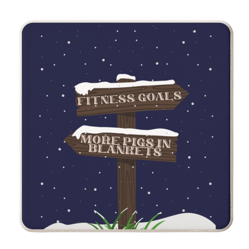 Fitness vs Pigs in Blankets - personalised beer coaster by Pink and Pip