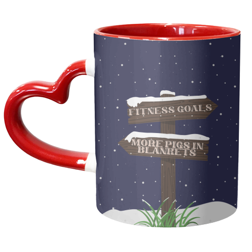 Fitness vs Pigs in Blankets - unique mug by Pink and Pip