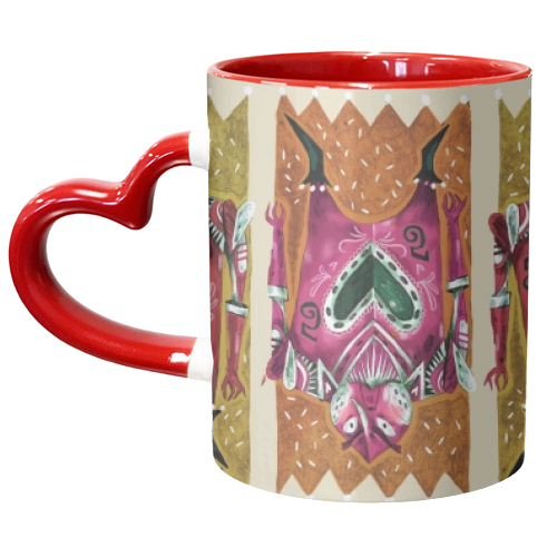 Five of Hearts - unique mug by Nathan Collins