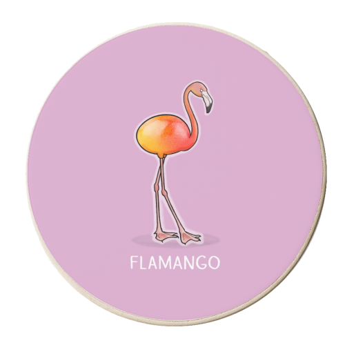 Flamango - personalised beer coaster by Carl Batterbee