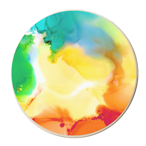 Flames - personalised beer coaster by karen horn