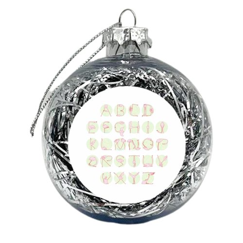 Flamingo Alphabet - xmas bauble by Emma Russell
