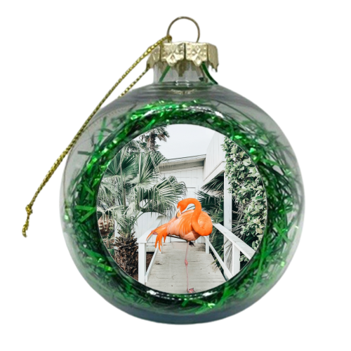 Flamingo Beach House - xmas bauble by Uma Prabhakar Gokhale
