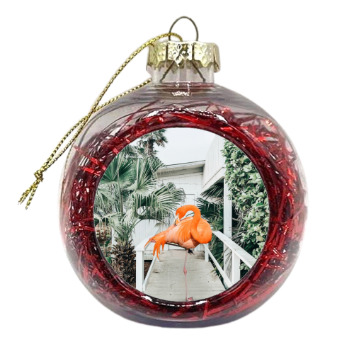 Flamingo Beach House - xmas bauble by Uma Prabhakar Gokhale