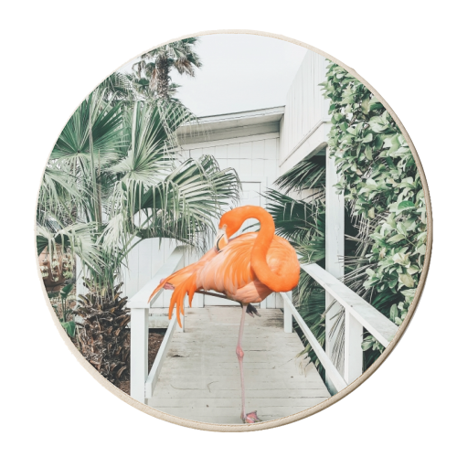 Flamingo Beach House - personalised beer coaster by Uma Prabhakar Gokhale