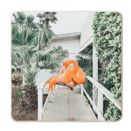 Flamingo Beach House - personalised beer coaster by Uma Prabhakar Gokhale