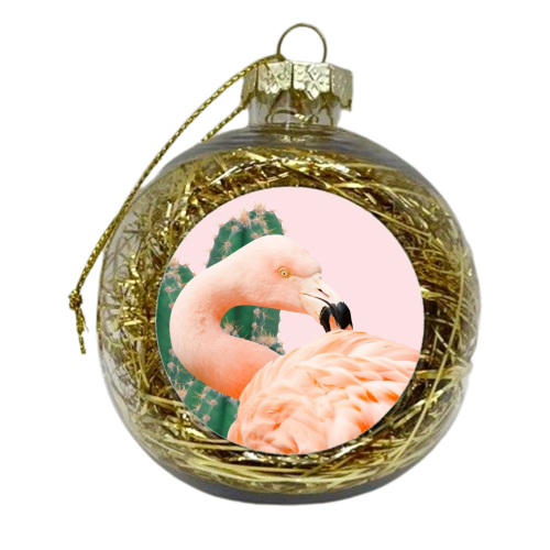 Flamingo & Cactus - xmas bauble by Uma Prabhakar Gokhale