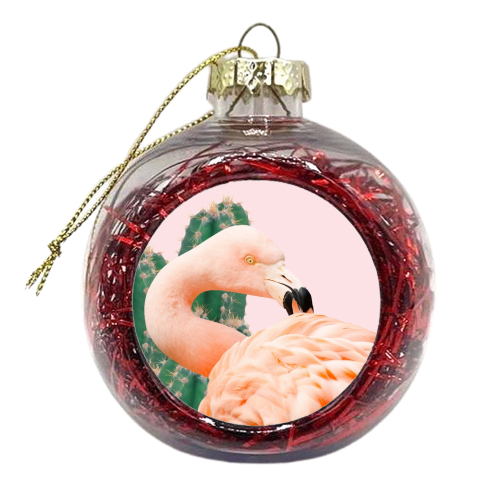 Flamingo & Cactus - xmas bauble by Uma Prabhakar Gokhale