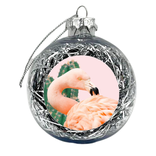 Flamingo & Cactus - xmas bauble by Uma Prabhakar Gokhale