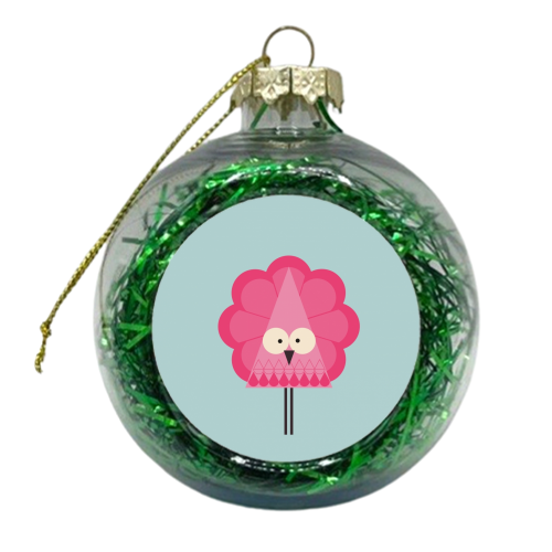 Flamingo - xmas bauble by Maria Cox
