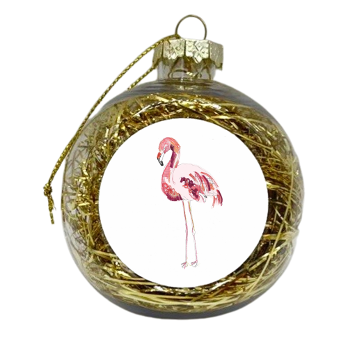 Flamingo - xmas bauble by Casey Rogers