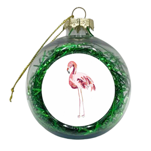 Flamingo - xmas bauble by Casey Rogers
