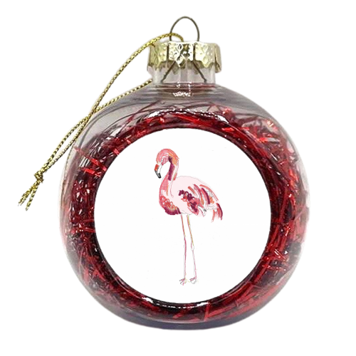 Flamingo - xmas bauble by Casey Rogers