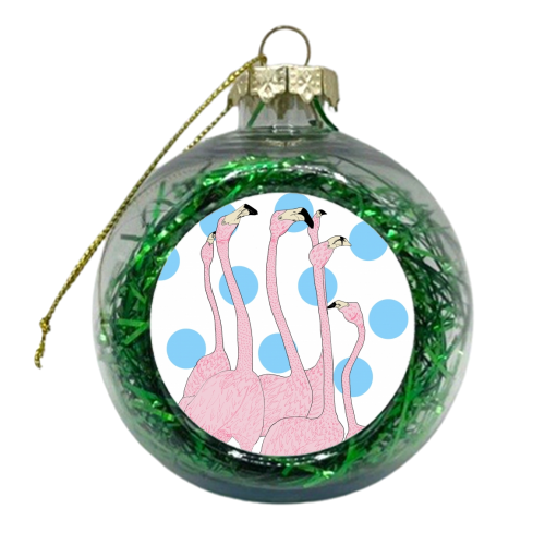 Flamingo  - xmas bauble by Hollie Victoria Thomas