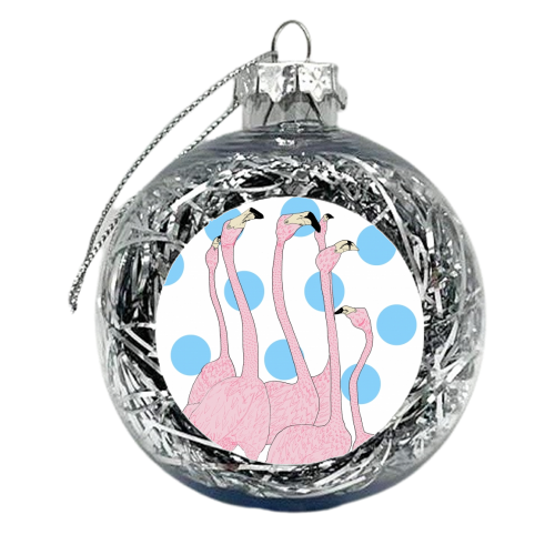 Flamingo  - xmas bauble by Hollie Victoria Thomas