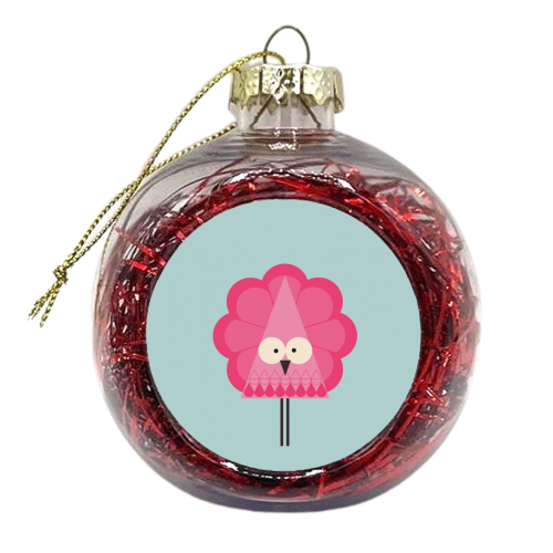 Flamingo - xmas bauble by Maria Cox