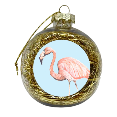 Flamingo - xmas bauble by Rachel Foreman