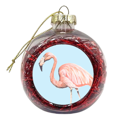 Flamingo - xmas bauble by Rachel Foreman
