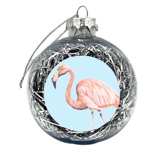 Flamingo - xmas bauble by Rachel Foreman