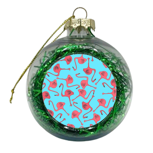 Flamingo - xmas bauble by Yazmin Brooks