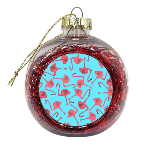 Flamingo - xmas bauble by Yazmin Brooks