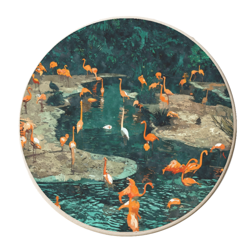 Flamingo Creek - personalised beer coaster by Uma Prabhakar Gokhale