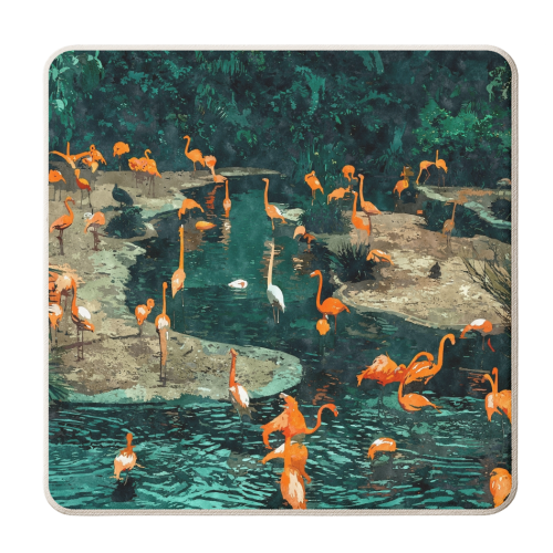 Flamingo Creek - personalised beer coaster by Uma Prabhakar Gokhale