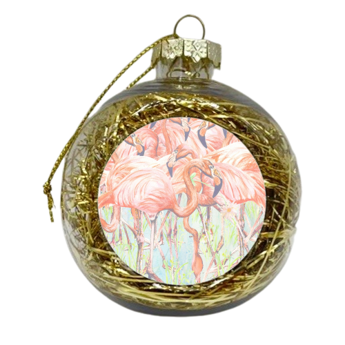 Flamingo Daisy - xmas bauble by Rachel Foreman