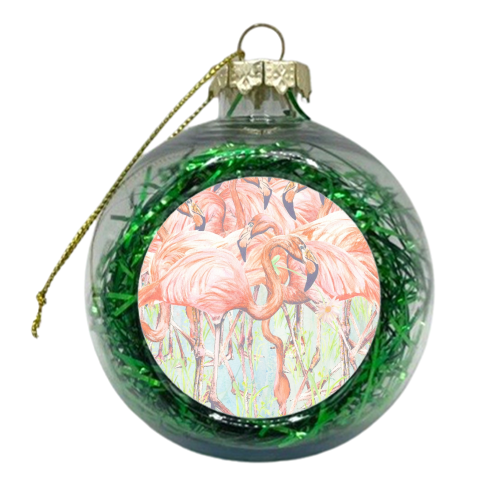 Flamingo Daisy - xmas bauble by Rachel Foreman