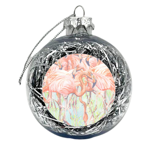 Flamingo Daisy - xmas bauble by Rachel Foreman