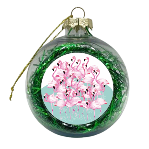 Flamingo lake - xmas bauble by Brita Ingebrigtsen