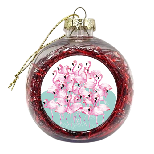 Flamingo lake - xmas bauble by Brita Ingebrigtsen